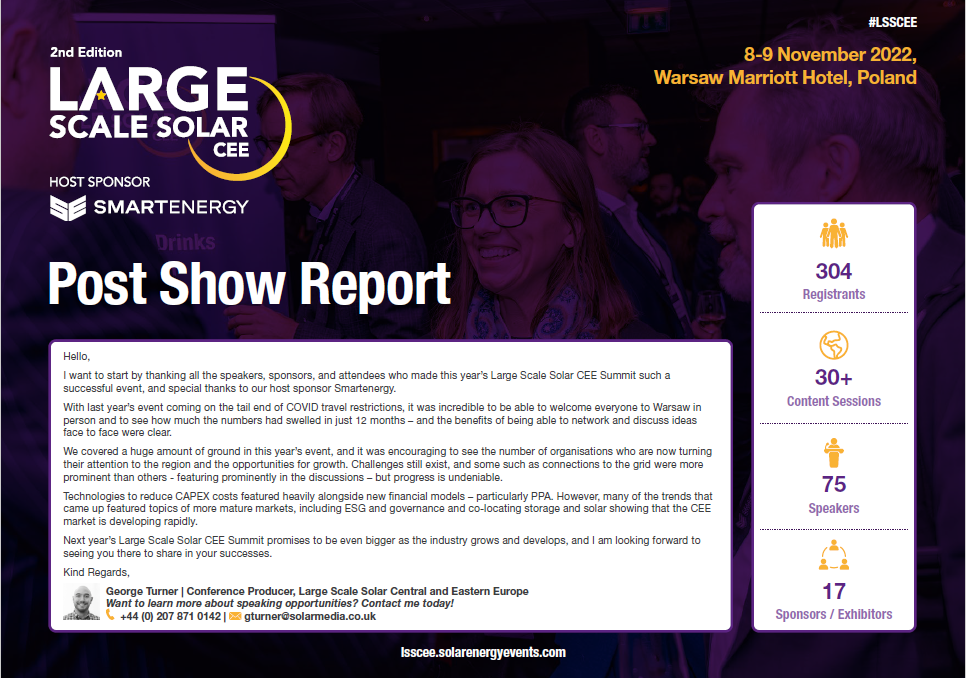 Large Scale Solar Central and Eastern Europe 2022 Post Show Report
