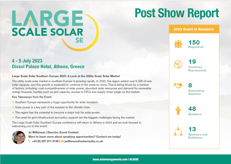Large Scale Solar Southern Europe 2023 Post Show Report